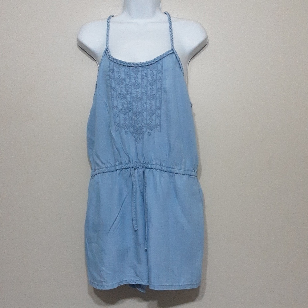 American rag Cie women romper chambray size M boho casual vacation y2k retro